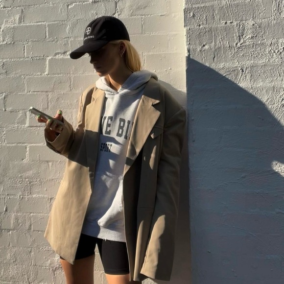 NWT Anine Bing Sport Harvey Oversized Sweatshirt Hoodie in Heather Gray Size S - Picture 13 of 13